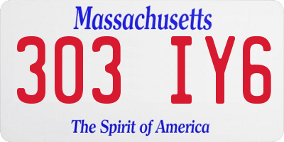 MA license plate 303IY6