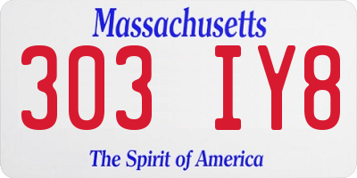 MA license plate 303IY8