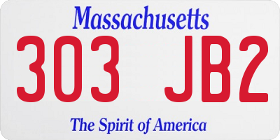 MA license plate 303JB2