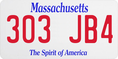 MA license plate 303JB4