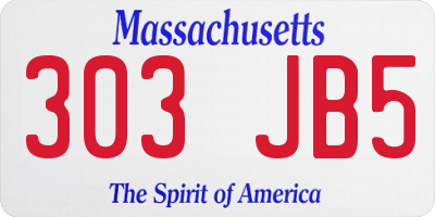 MA license plate 303JB5