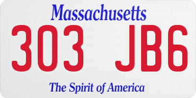 MA license plate 303JB6