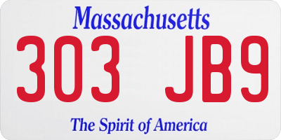 MA license plate 303JB9