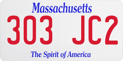 MA license plate 303JC2