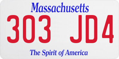 MA license plate 303JD4