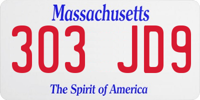 MA license plate 303JD9