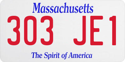 MA license plate 303JE1