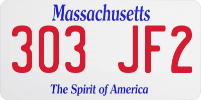 MA license plate 303JF2