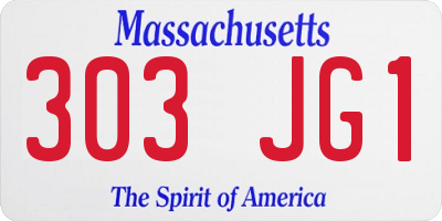 MA license plate 303JG1
