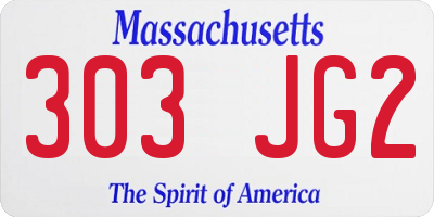MA license plate 303JG2