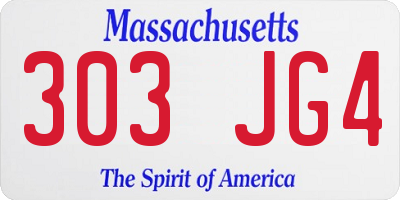 MA license plate 303JG4