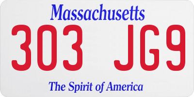 MA license plate 303JG9