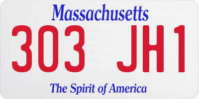 MA license plate 303JH1