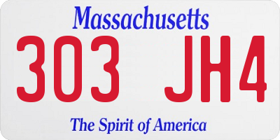 MA license plate 303JH4