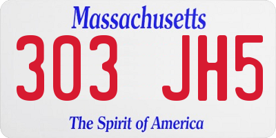 MA license plate 303JH5