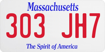MA license plate 303JH7