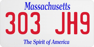 MA license plate 303JH9