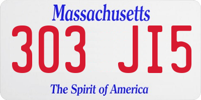 MA license plate 303JI5