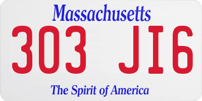 MA license plate 303JI6