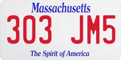 MA license plate 303JM5