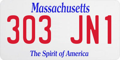 MA license plate 303JN1
