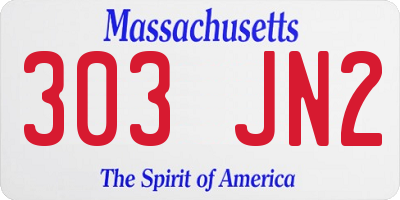 MA license plate 303JN2