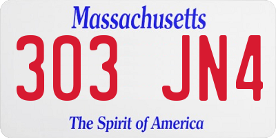MA license plate 303JN4