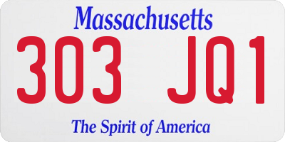 MA license plate 303JQ1
