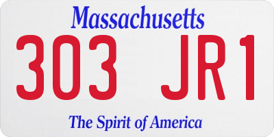 MA license plate 303JR1
