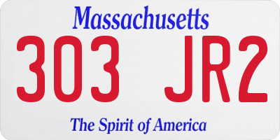 MA license plate 303JR2