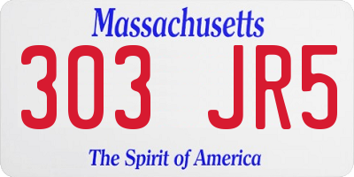 MA license plate 303JR5