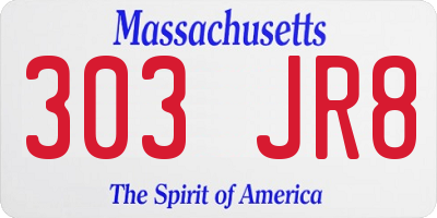 MA license plate 303JR8