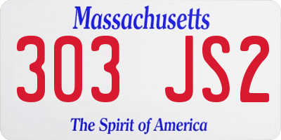 MA license plate 303JS2