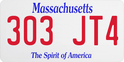 MA license plate 303JT4