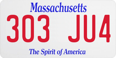 MA license plate 303JU4