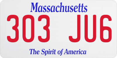 MA license plate 303JU6