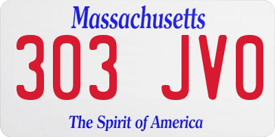 MA license plate 303JV0