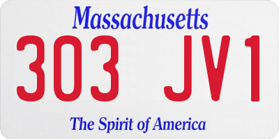 MA license plate 303JV1