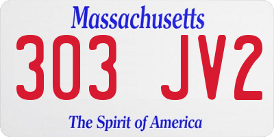 MA license plate 303JV2