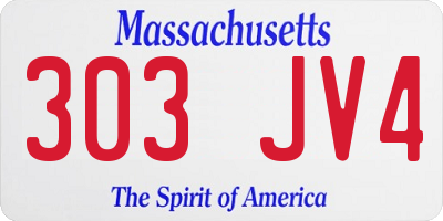 MA license plate 303JV4