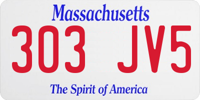 MA license plate 303JV5