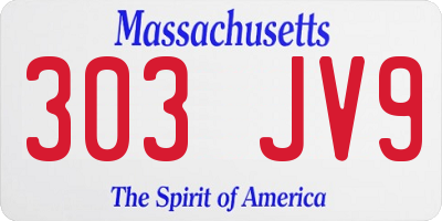 MA license plate 303JV9