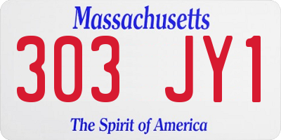 MA license plate 303JY1