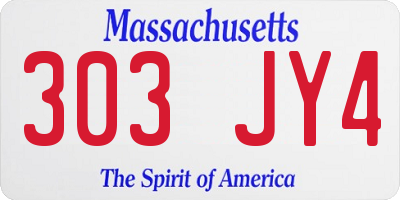 MA license plate 303JY4