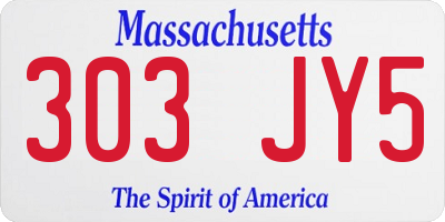 MA license plate 303JY5