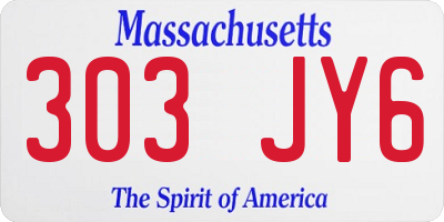 MA license plate 303JY6