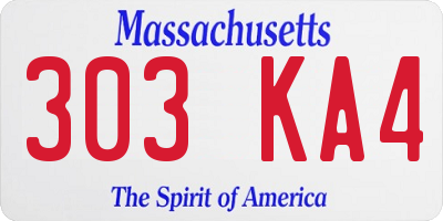 MA license plate 303KA4