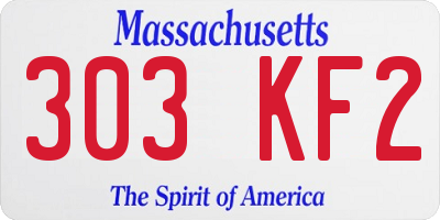 MA license plate 303KF2