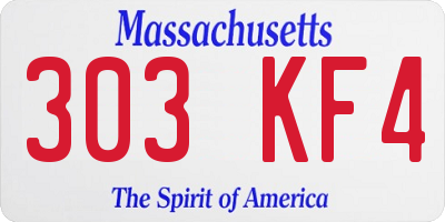 MA license plate 303KF4