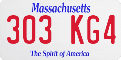 MA license plate 303KG4